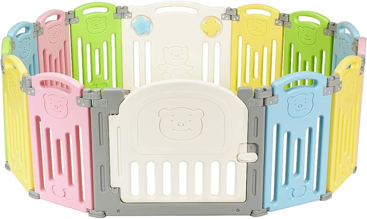 costway 14 panel foldable baby playpen