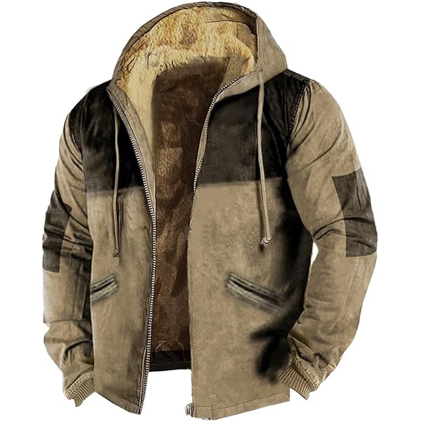 Heren Western Aztec Hoodie Jacket Vintage Etnische Sherpa Fleece