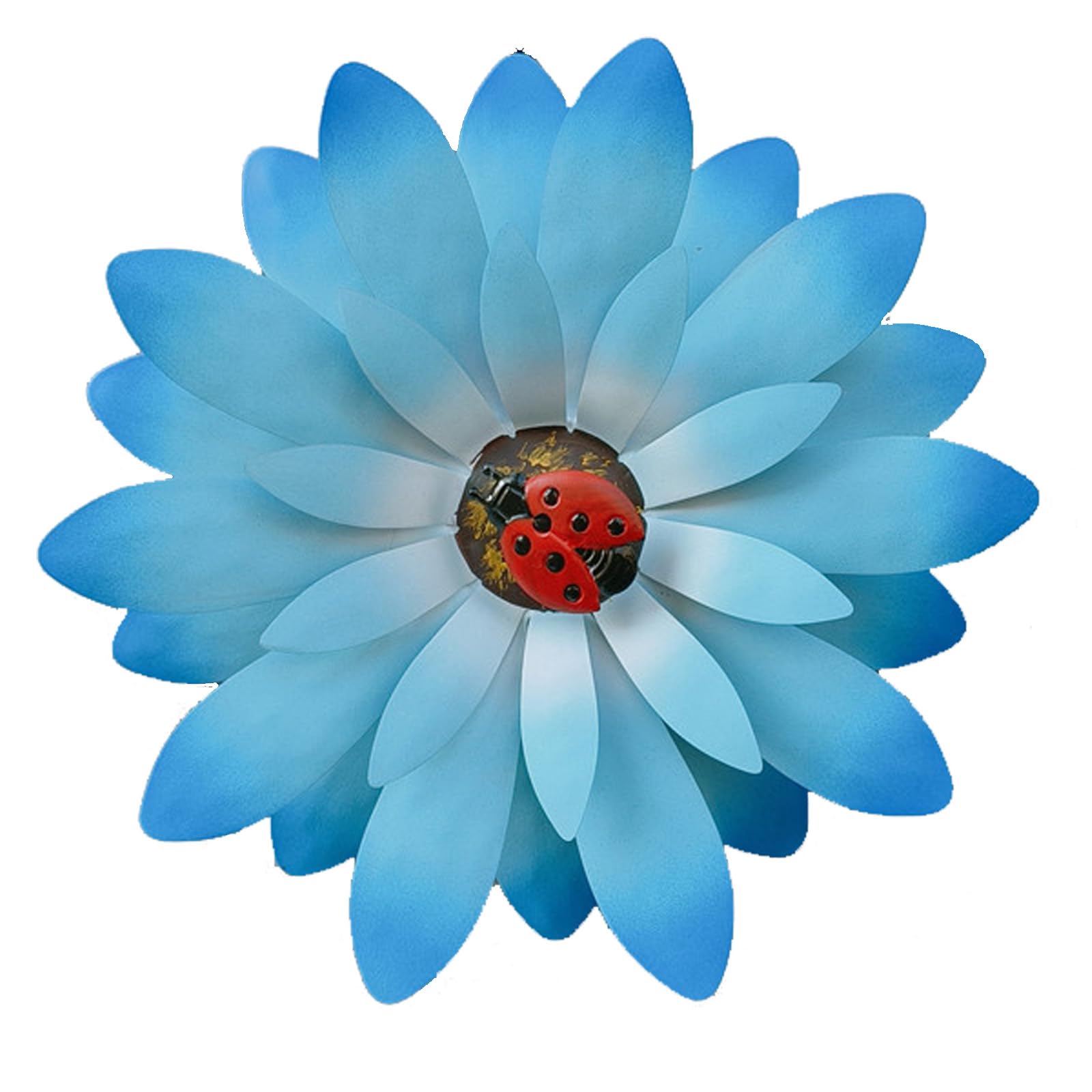 TYFG Metal Blue Flowers Wall Decor, 21x21cm Large Metal Wall Art, Contemporary Garden Modern Style, Perfect for Living Room, Bedroom, Bathroom, and Office