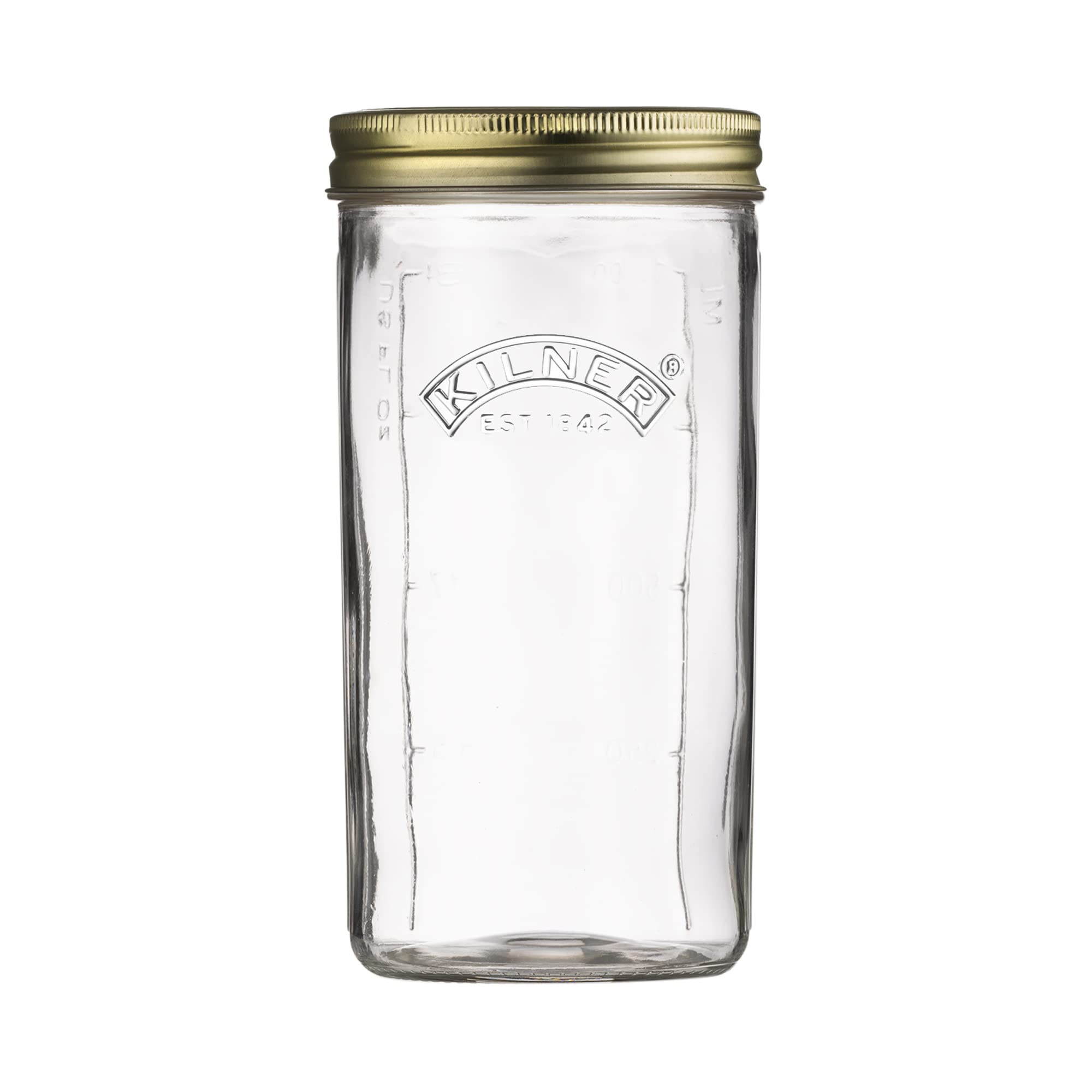 Kilner Wide Mouth Preserve Jar 1L (1000ml) Glass Storage Jar with Vacuum Seal Lid Ideal for Large Whole Fruits Vegetables Pickles Jams