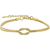Love Knot Friendship Bracelet for Women: Stainless Steel Couples Promise Soulmate Relationship Bracelets Forever Infinity Jewelry Gifts for Christmas Valentines