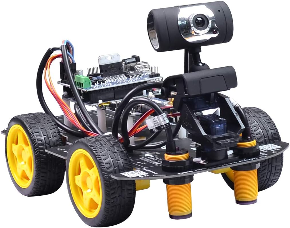 DXX Programmable Robot Kit for Arduino UNO R3 DIY RC Programming Track Car With Graphic Programming XR BLOCK Linux Line Patrol Intelligent Obstacle Avoidance Version