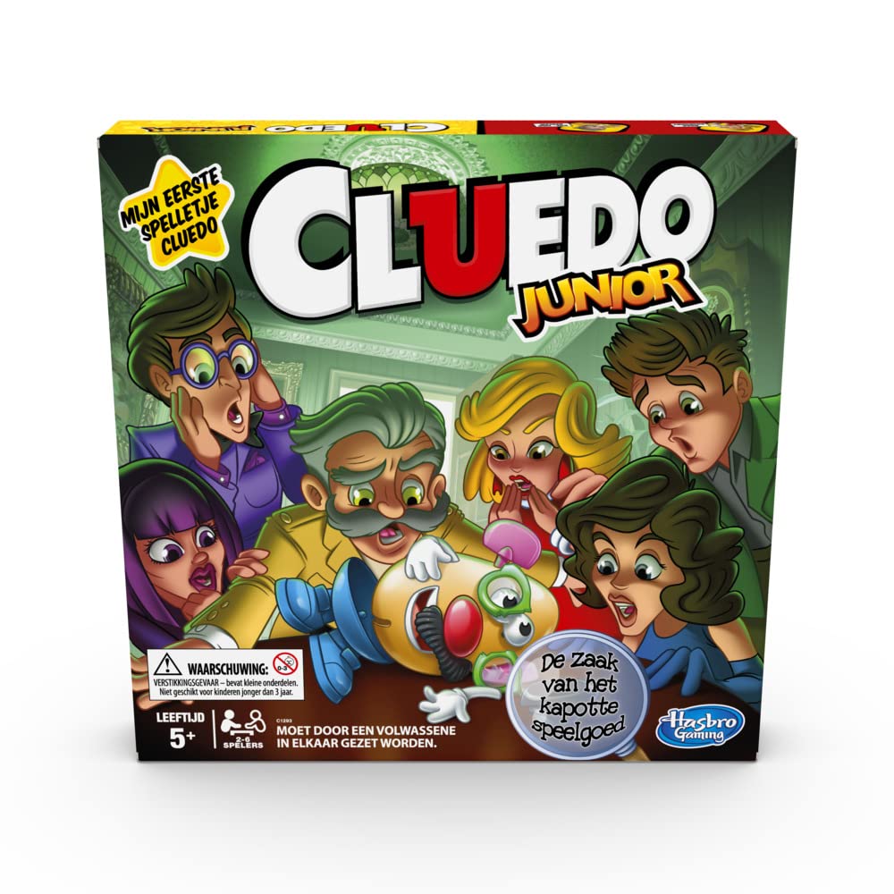 Hasbro Gaming Cluedo Junior Board Game for Children (Dutch) - 2-6 Players, Ages 4-8