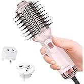 Ariellagou Dual Voltage Travel Hair Dryer Brush Mini Hot Air Brush with European Plug One Step Blow Dryer and Styler Volumizer for Home and Salon Use