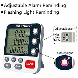 MOSTRUST Digital Dual Kitchen Timer, 3 Channels