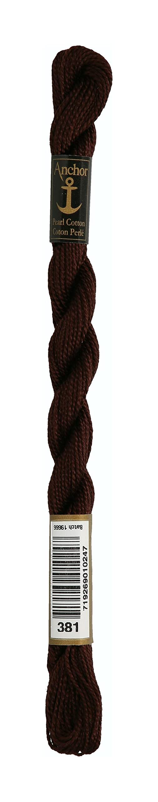 Anchor pearl thread, embroidery thread, Cotton, 00381 Dunkelbraun, dunkelbraun
