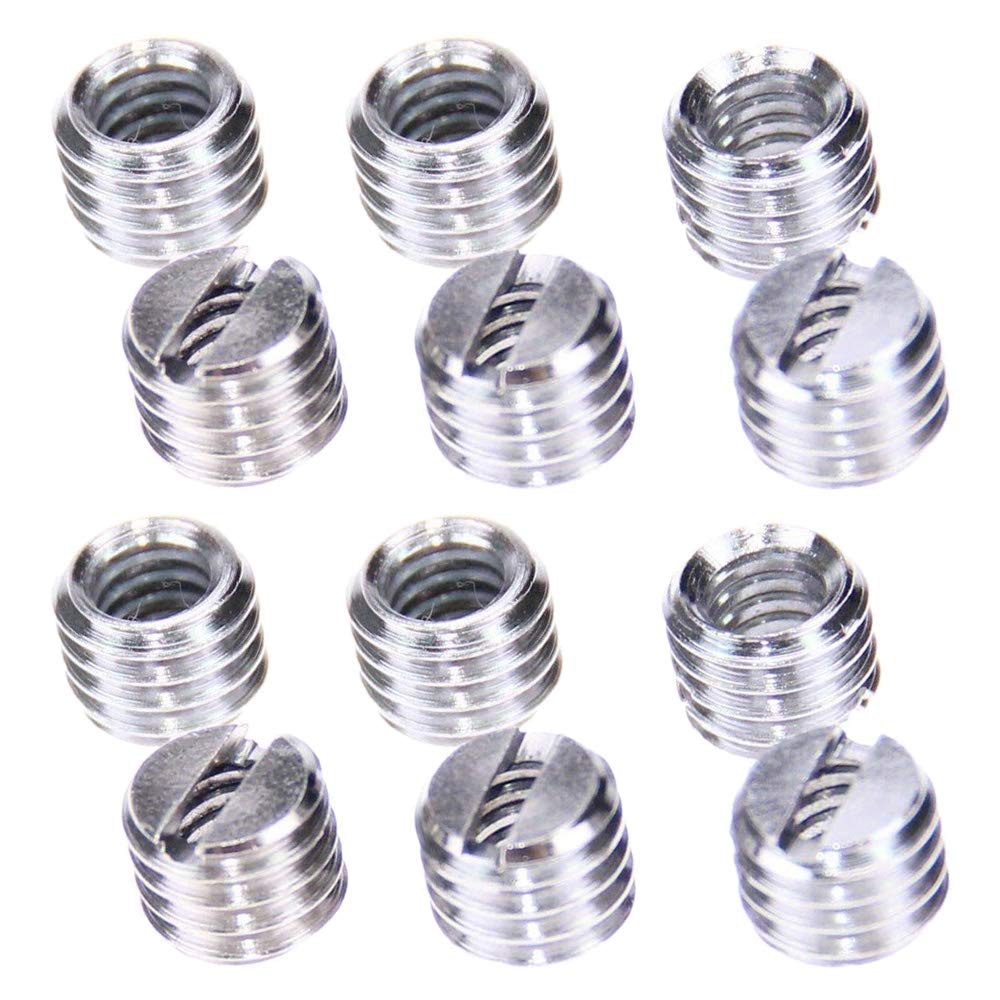 12 pcs Metal 1/4"-20 Female to 3/8"-16 Male Convert Screw Adapter Compatible with Tripod, Monopod, Ball Heads,Tripod Heads, Light Stands, DSLR/SLR Cameras and Camcorders