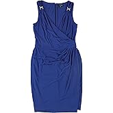 Ralph Lauren Womens Ruched Jersey Dress, Blue, 2