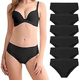 SAYCELI Womens Bikini Panties Seamless Underwear, Soft Stretch Cheekini Hipster Briefs 6 Pack
