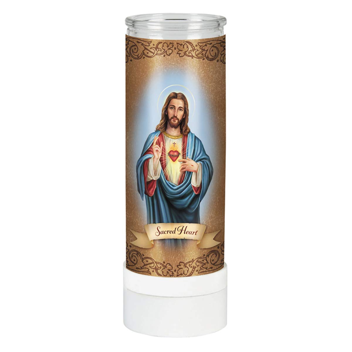 Devotional Candles Sacred Heart of Jesus Flameless BatteryOperated Electric Candle