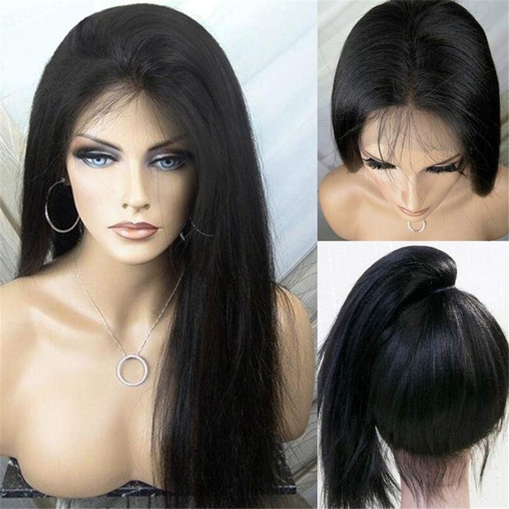 Full Lace Front Wigs,Full Human Hand Weaving Natural Wigs For Women Heat Resistant Fiber Synthetic Hair -30"/360g/Straight/Long/Black（NZ-LS-004-2）