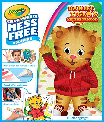Crayola Color Wonder, Daniel Tiger's Neighborhood, 18 Mess Free Coloring Pages, Gift for Age 3, 4, 5, 6