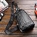 FiveloveTwo Mens Sling Bags Crocodile Leather Multipurpose Outdoor Shoulder Crossbody Chest Bag Satchels Hiking School Daypack Black