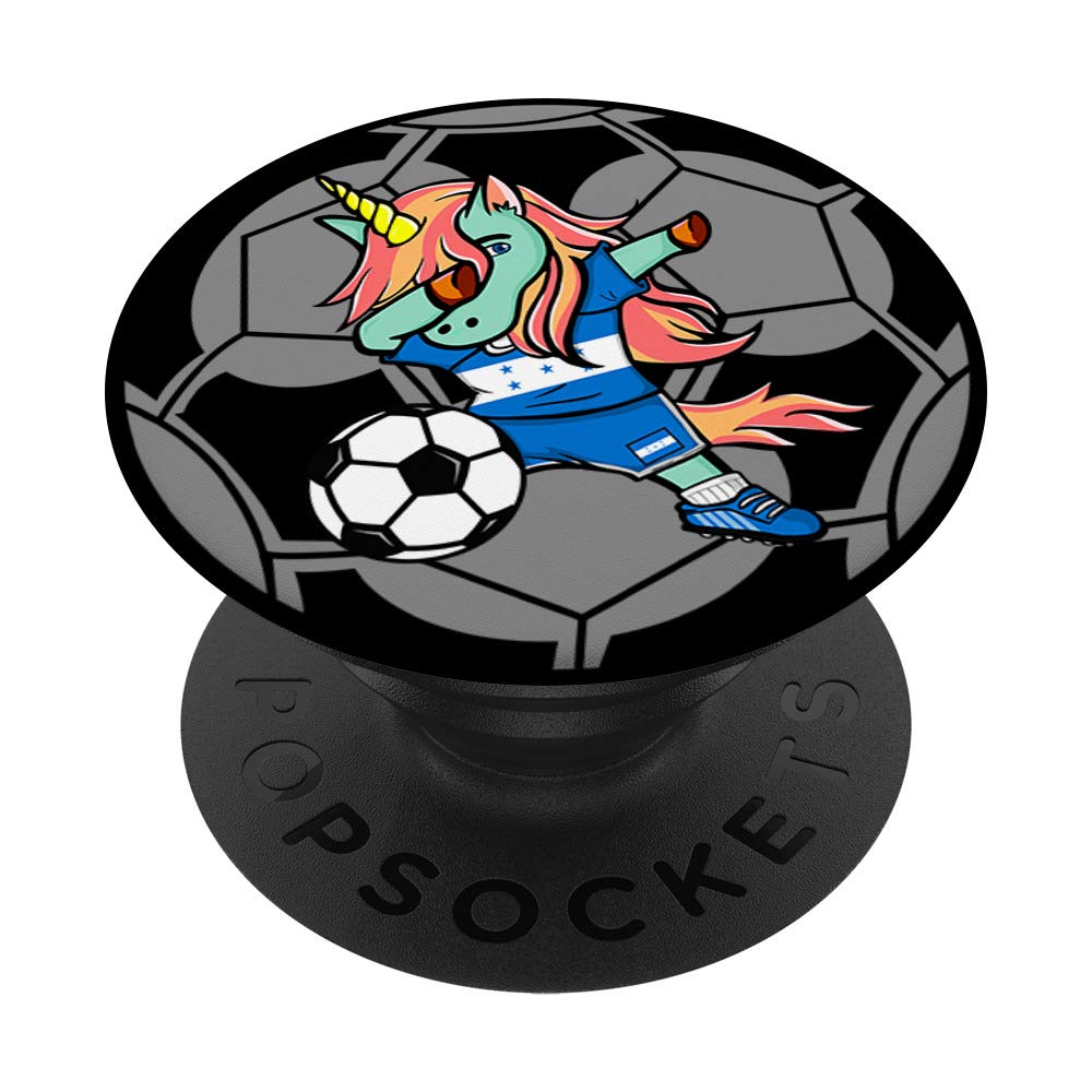 Dabbing Unicorn Honduras Football - Honduran Flag Soccer PopSockets Grip and Stand for Phones and Tablets