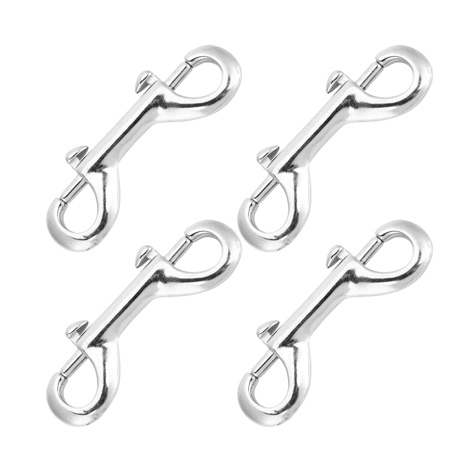4 Packs Double Ended Bolt Snaps Hook, Zinc Alloy Trigger Chain Metal Clips Key Holder for Dog Leashes, Webbing, Bags, Straps