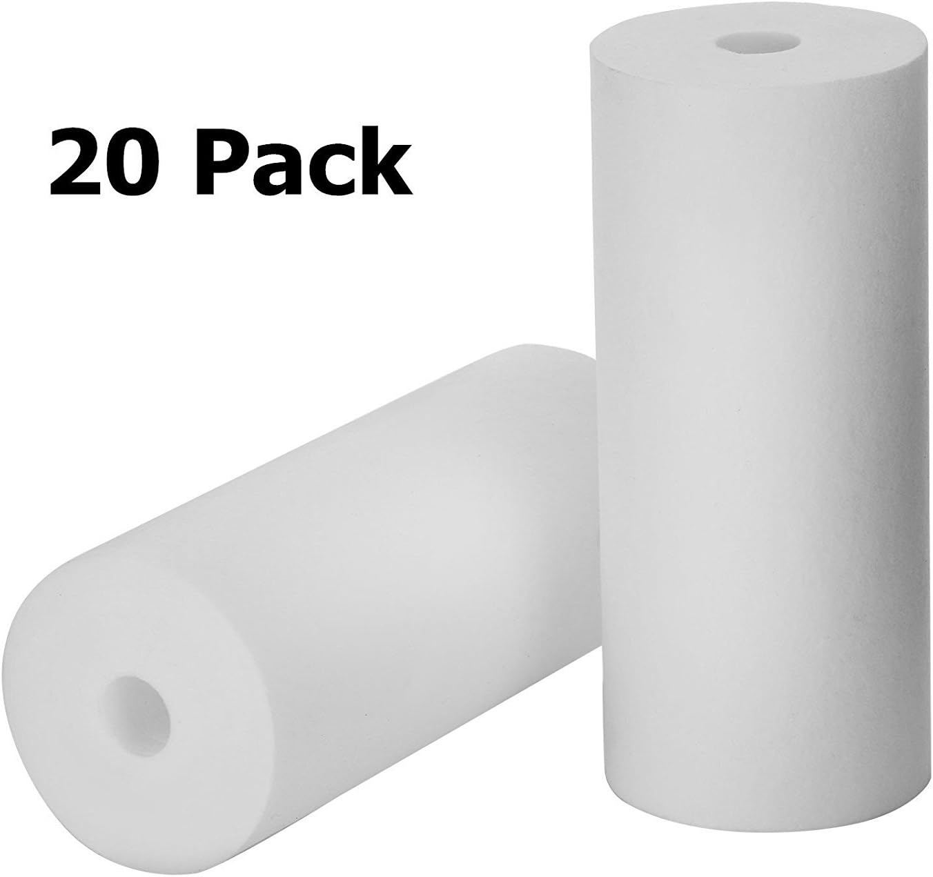 FORAVER 20 Pack of 5 Micron PP Sediment Water Filter Cartridge 10" x 4-1/2" Whole House Water Filter Cartridge Replacement Multi-Layered Sediment Filter Cartridge