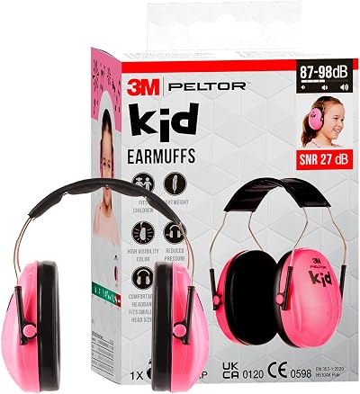 3M Peltor Kid Ear Defenders Neon Pink 27dB Child Hearing Protection