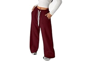 Girls Baggy Sweatpants Cute Y2k Preppy Clothes Straight Leg Sweat Pants Elastic Drawstring Open Bottom Joggers with Pockets