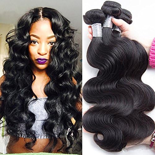Hismile Hair Brazilian Virgin Hair Body Wave 100% Remy Human Hair 1 Bundles Weaves 100% Unprocessed 8a Hair Extensions Natural Black Color Hair 100g/Pcs,Total 100g 18"