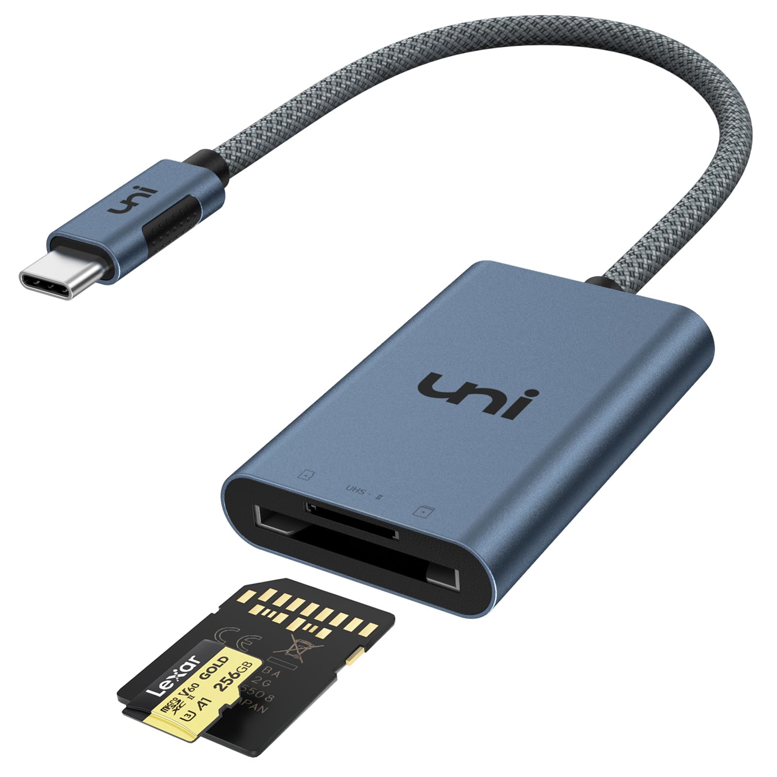 uni SD Kartenleser 312MB/S USB C 4.0 Kartenleser 2 IN 1, USB C Card Reader unterstützt UHS-II Lesen, kompatibel für iPhone 15 Pro Max, Galaxy S23, iPad Pro,MacBook Pro,Surface pro/Surface Book usw.