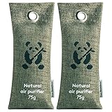 Air Purifiers by ZooBamboo (2 x 75g) | Bamboo Charcoal Shoe Deodorizer Car Refreshener Home Odor Eliminator Mold Remover Moisture Eliminator and Dehumidifier for Allergies Smoke Smell and Pet Odor