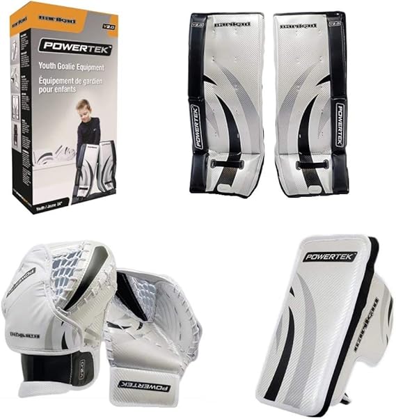 New PowerTek Barikad V2.0 Youth Hockey Goalie Pad Set 24" Leg Pads