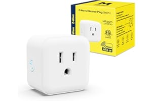 Minoston 800 Series Z-Wave Plug Dimmer Smart Plugs, Z-Wave Hub Required, Alexa and Google Assistant Compatible, 200W (MP21ZD)