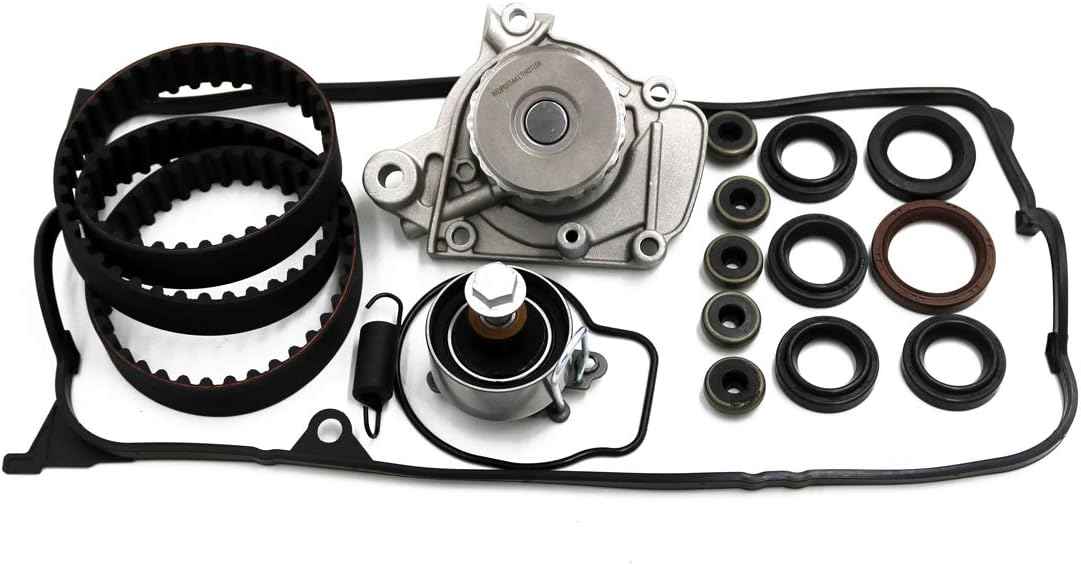 Fit 2001 2002 2003 2004 2005 HONDA CIVIC 1.7L (1668cc) SOHC L4 16V, VTEC"D17A1,D17A2,D17A6,D17A7" Engine Timing Belt Water Pump Kit W/Valve Cover Gaskets