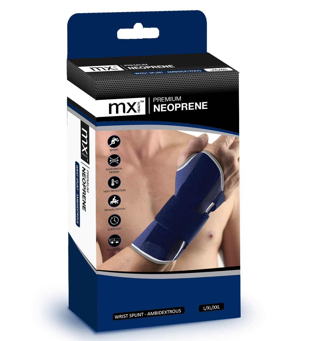 Premium Neoprene Wrist Support Ambi Removable SPLINTS L/XL/XXL