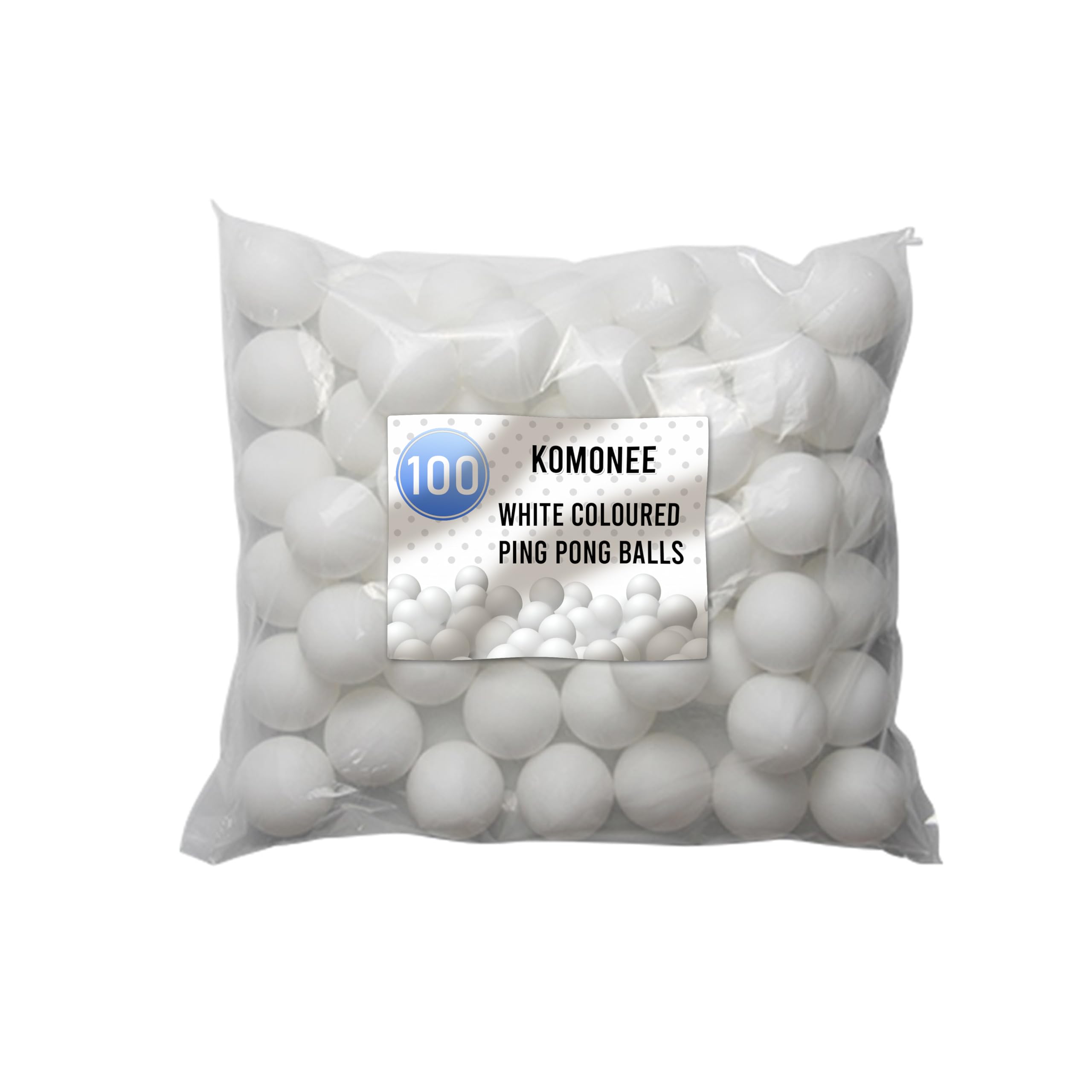 100 x White Ping Pong Balls Table Tennis 40mm No Logos Plain Ideal for Cat Dog Pet Toy School Crafts