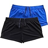 palglg Mens Bodybuilding Shorts 3 Inch Inseam Drawstring Closure Cotton