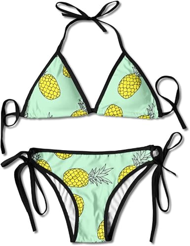 Amazon Com Women Swimwear Hand Drawing Pineapple Cool Boxing Bikini Set Swimsuits 2 Piece Bikinis Black Clothing