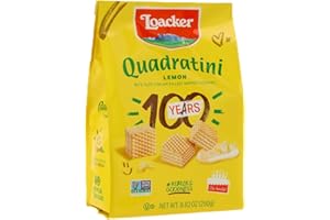 Loacker Quadratini Premium Lemon Wafer Cookies, 250g/8.82oz (37735)