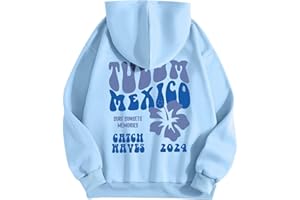 GENERIC Womens Pink Palm Puff Hoodie Y2K Preppy Oversized Sweatshirt for Teen Girls Long Sleeve Drawstring Pullover Hoodies