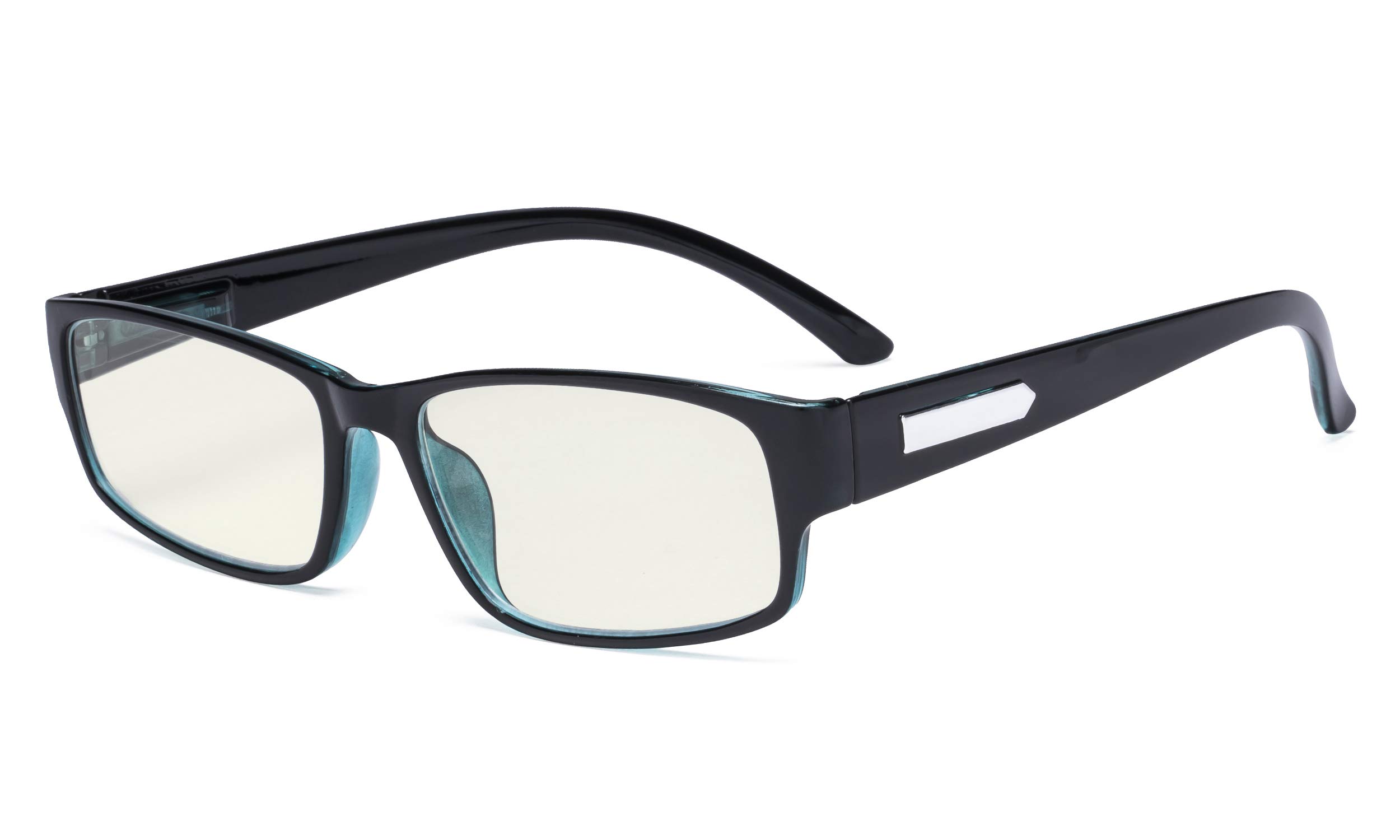 Eyekepper Blue Light Filter Glasses Men - UV420 Rays Protection Computer Screen Reading Glasses Blocking Digital Glare - Black/Blue +1.50