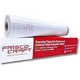 Frisco Craft Transfer Tape for Heat Transfer Vinyl - Iron on Clear Tape for Printable and Patterned HTV and Adhesive, Large & Small Crafts, Heat Press, Reusable UP to 5 Times, High Tack (12" x 10 ft)