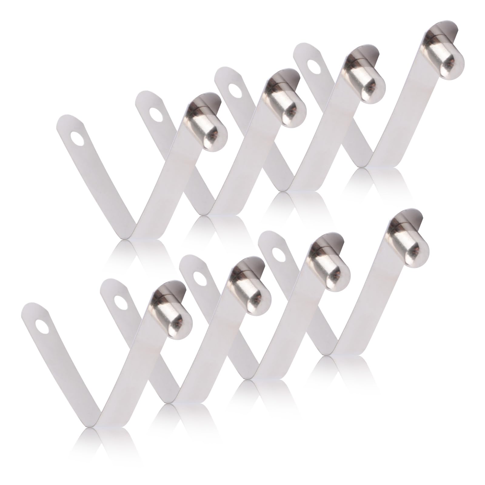 INCREWAY Tent Pole Clips, 8mm Kayak Paddle Spring Snap Clips, 8Pcs Stainless Steel Tent Pole Push Button Spring Clips for Camping Kayak Paddle Tent Pole