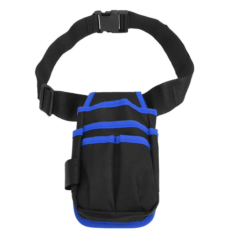 Tool Storage Bag, Lightweight Durable Waist Bag, Tool Bag, Multifunction for Workman Repair(Blue edge with belt)