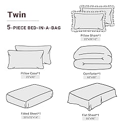JOLLYVOGUE Dark Red Twin Size Comforter Sets 5