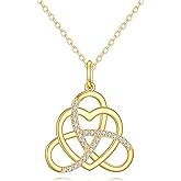 KECHO Celtic Knot Necklace 14k Gold Heart Celtic Pendant Birthday Gifts for Women Jewelry Gifts for Her