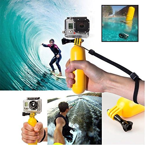 HKDroneLab New Yellow Floating Hand Grip/ Floating Handle Tripod/pole Mount for Gopro Hero1/2/3/3+ and Hero 4, Includes Thumb Screw and Adjustable Wrist Strap