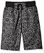 Southpole Big Boys' Jogger Shorts In All Over Printed Marled French Terry Fabric, Marled Black, Medium