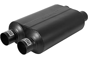 Flowmaster Super 40 Series Chambered Muffler - 2.5" - Dual In/Dual Out - Aggressive Sound - Aluminized Steel - Perfect for Muscle Cars, Lifted Trucks, Street Rods, and High-Torque Builds (9525454)