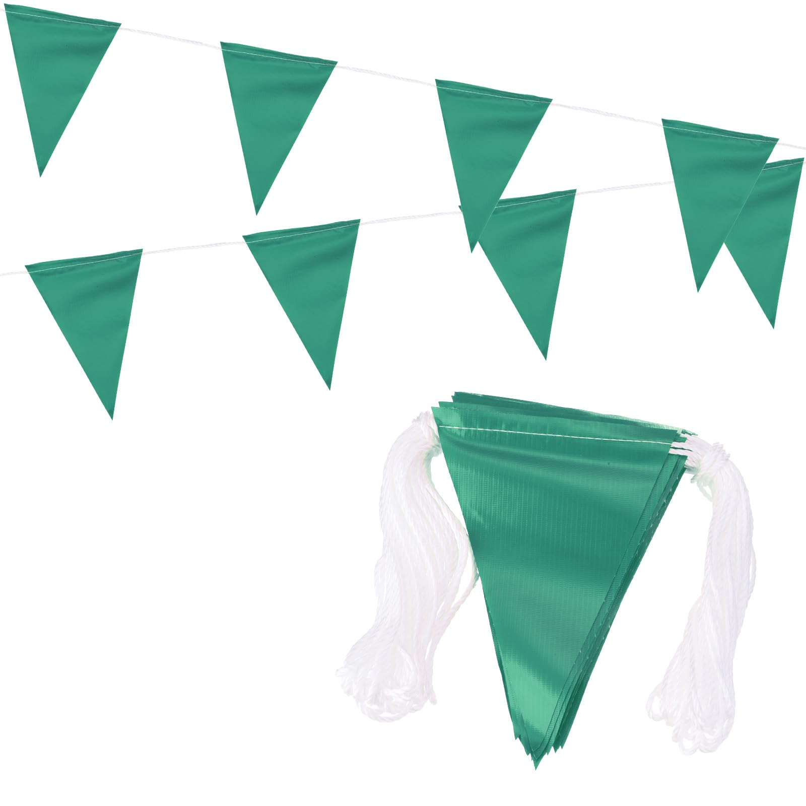 PATIKIL 100ft Pennant Banner Flags, Warning Flagging Banner Safety Flag Barrier Signs for Perimeter Making Traffic Control Party Events, 45 Flags Green