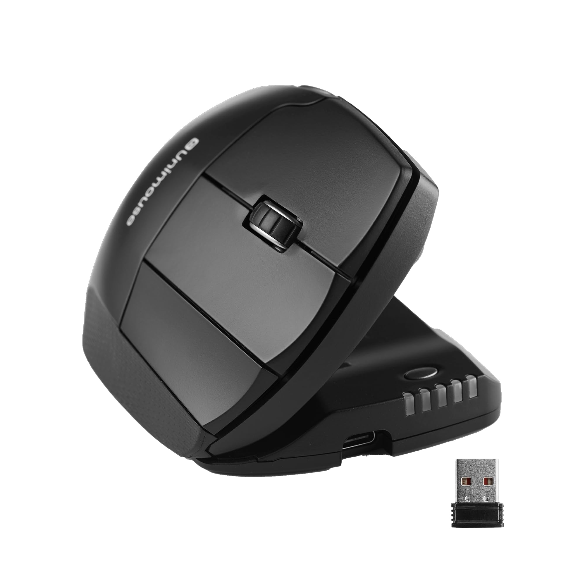 Photo 1 of Contour Unimouse Ergonomic Vertical Mouse Adjustable 35°-70° Tilt Angle, 6 Programmable Buttons for Productivity, Customizable Thumb Rest for Wrist Pain Relief | Plug & Play Mac/PC - Wireless - Right