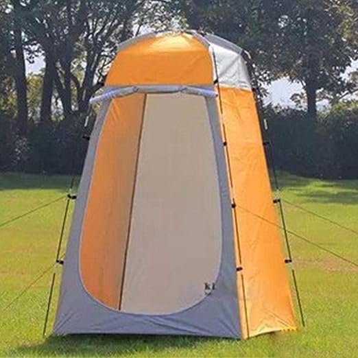 Amazon Com Xtbb Portable Tent Lightweight Portable Camping Shower Tent Awning Canvas Folding Outdoor Toilet Room For Privacy Changing Clothes Yellowgray Home Kitchen
