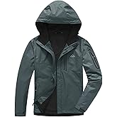 TBMPOY Men's Lightweight Rain Jackets Waterproof Raincoat with Hood Running Cycling Hiking Outdoor Windbreaker