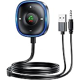 Bluetooth 5.3 Aux Car Adapter, SONRU Bluetooth Receiver for Car [Dual Connection & Mic Noise Cancellation], Aux Adapter with 
