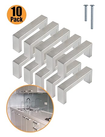 Probrico - Tiradores para puerta de armario de cocina, 10 unidades