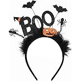 JoviaFesta Halloween Headband BOO Gohst & Pumpkin Costume Party Accessories, Spider, Bat, Witch Hat Hair Hoop (Lighted)